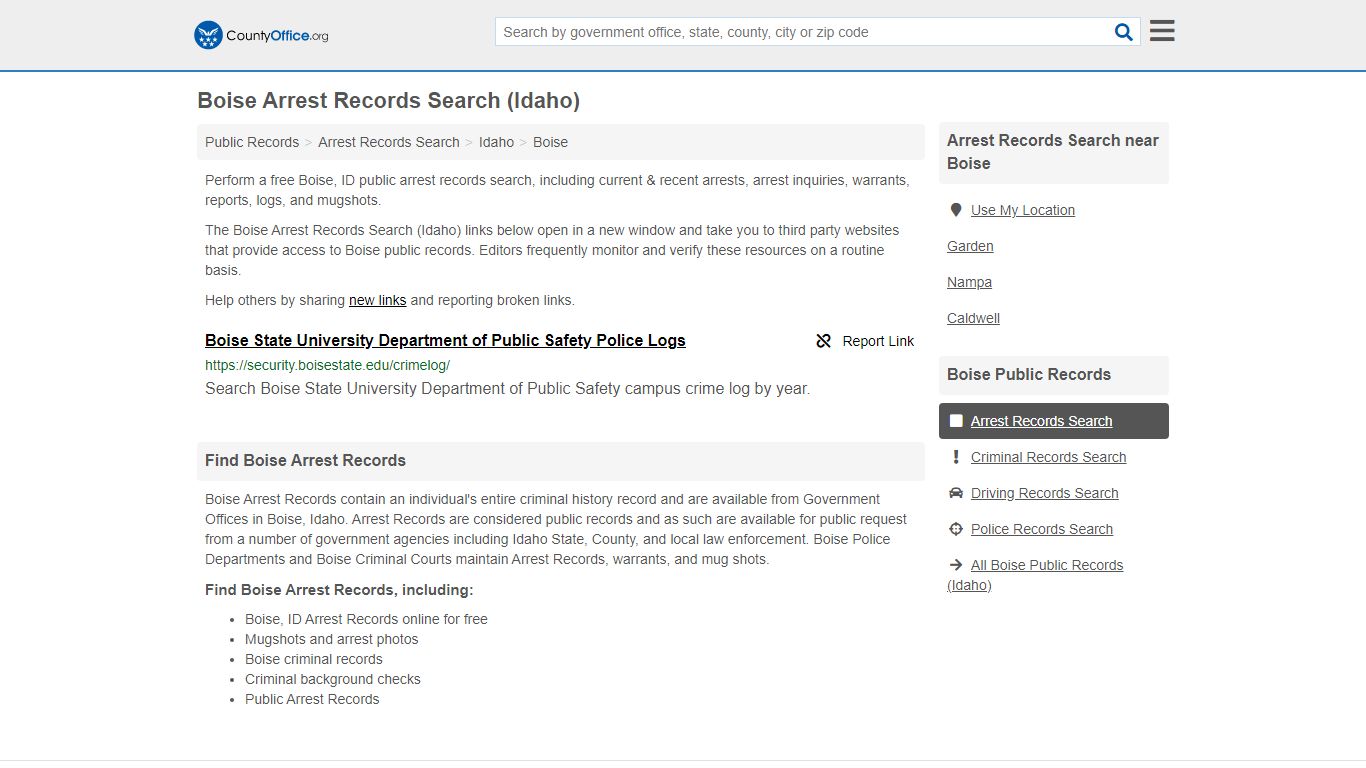 Arrest Records Search - Boise, ID (Arrests & Mugshots)